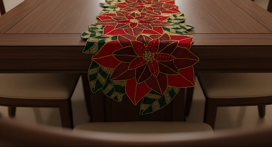 Floral Cutwork Multicolor Beaded Runner / Ruchi