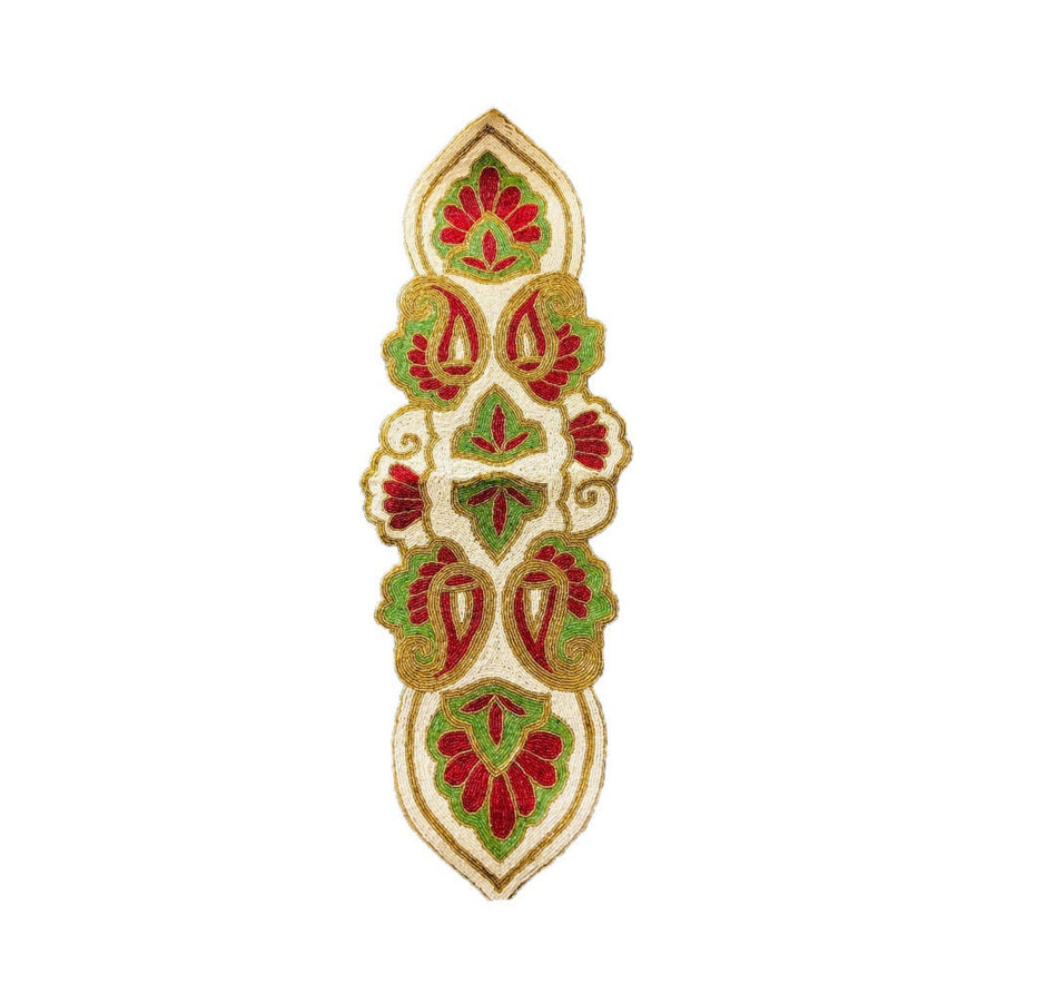 Floral Patch Cutwork Beaded Runner / Ruchi