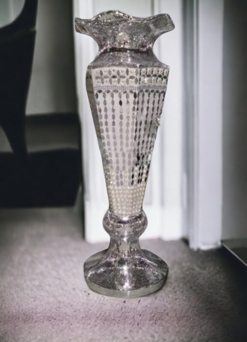 Tall White Trumpet Ceramic Vase / Ruchi