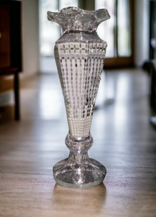 Tall White Trumpet Ceramic Vase / Ruchi