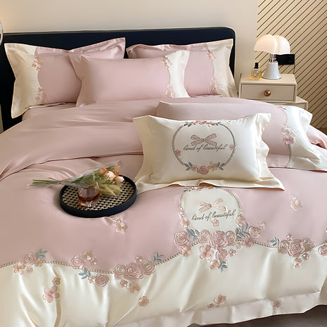 French-Style Fitted Floral Cotton Bedding Set / Ruchi