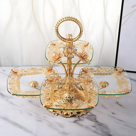 Fruit Stand With 4 Glass Trays For Party / Ruchi