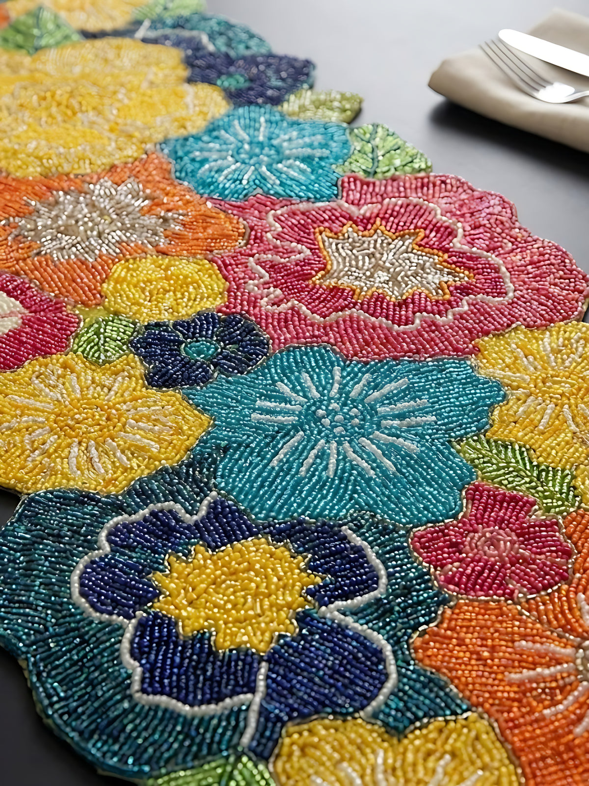Elegant Beaded Table Runner / Ruchi