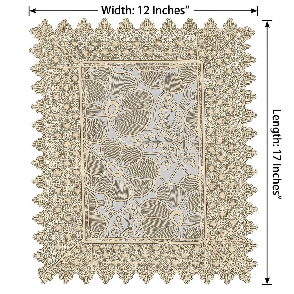 Cotton Linen Floral Design Placemat Set of 5 / Ruchi 