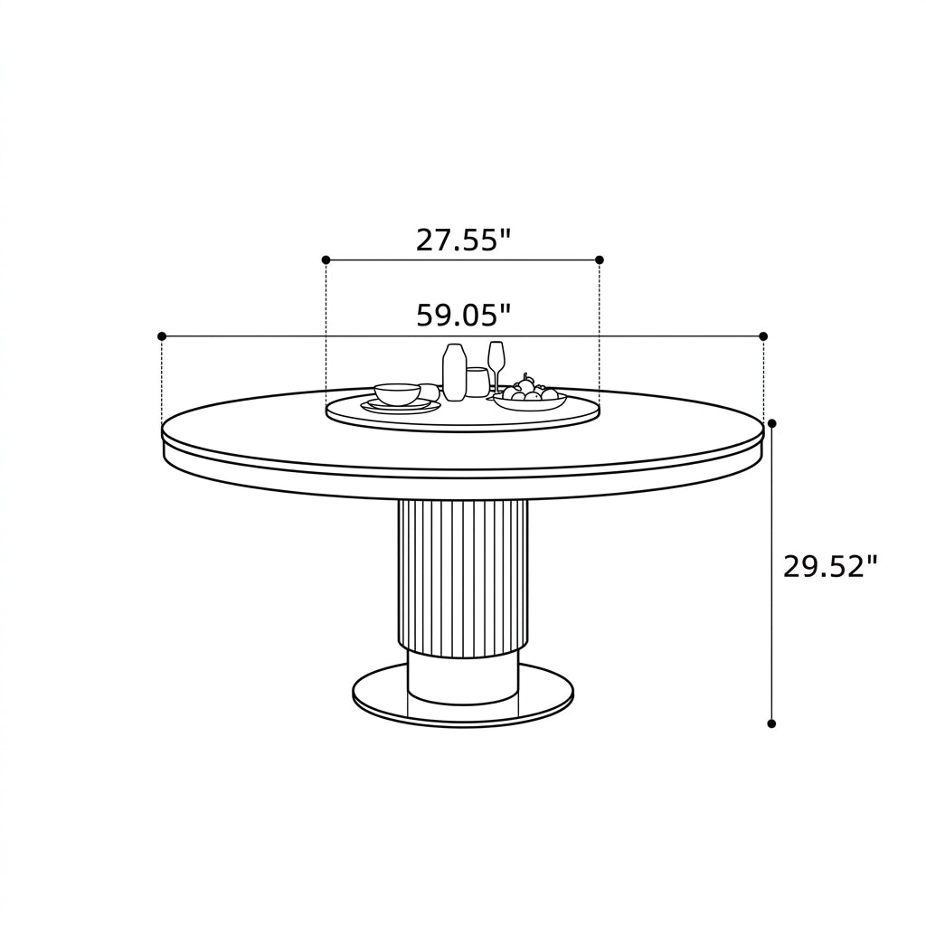 Sleek Marble Top Round Dining Table Set / Ruchi 