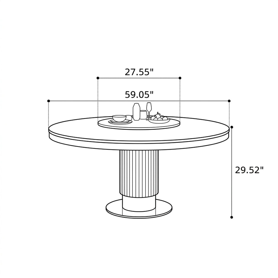 Sleek Marble Top Round Dining Table Set / Ruchi 