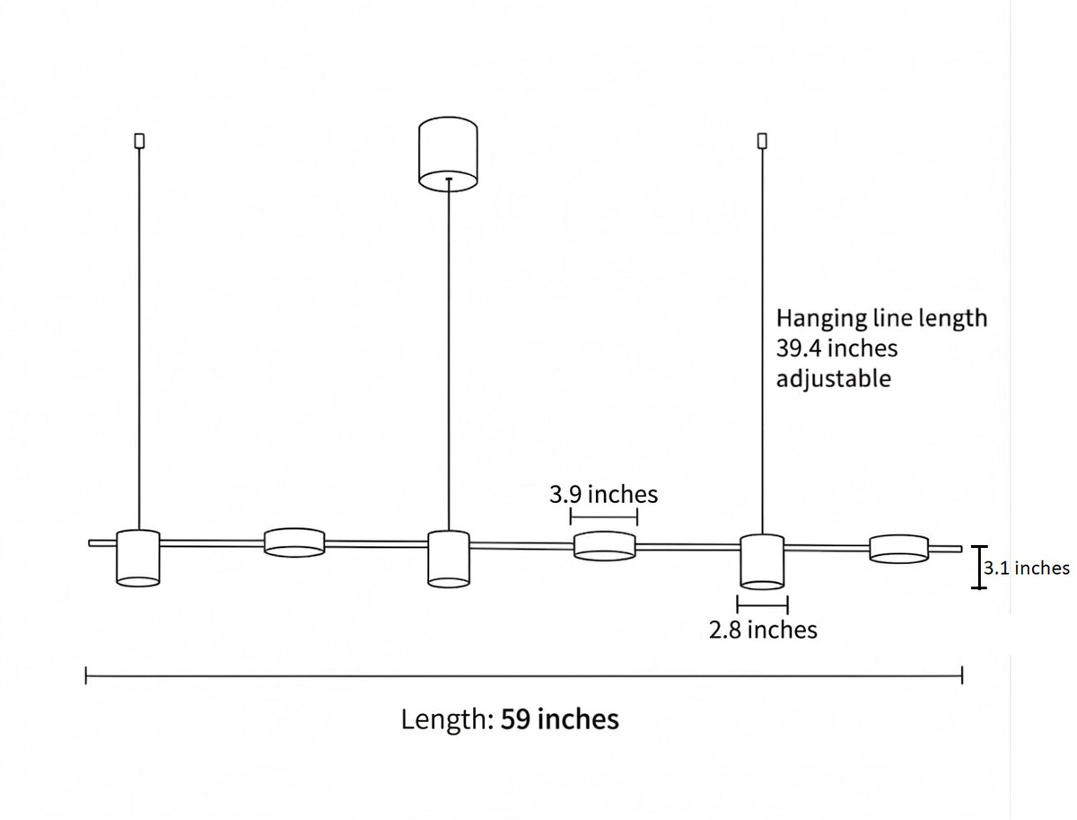 Modern Minimalist LED Linear Pendant Light Chandelier