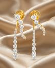 Cascading Design Cubic Zirconia Metal Earrings / Ruchi