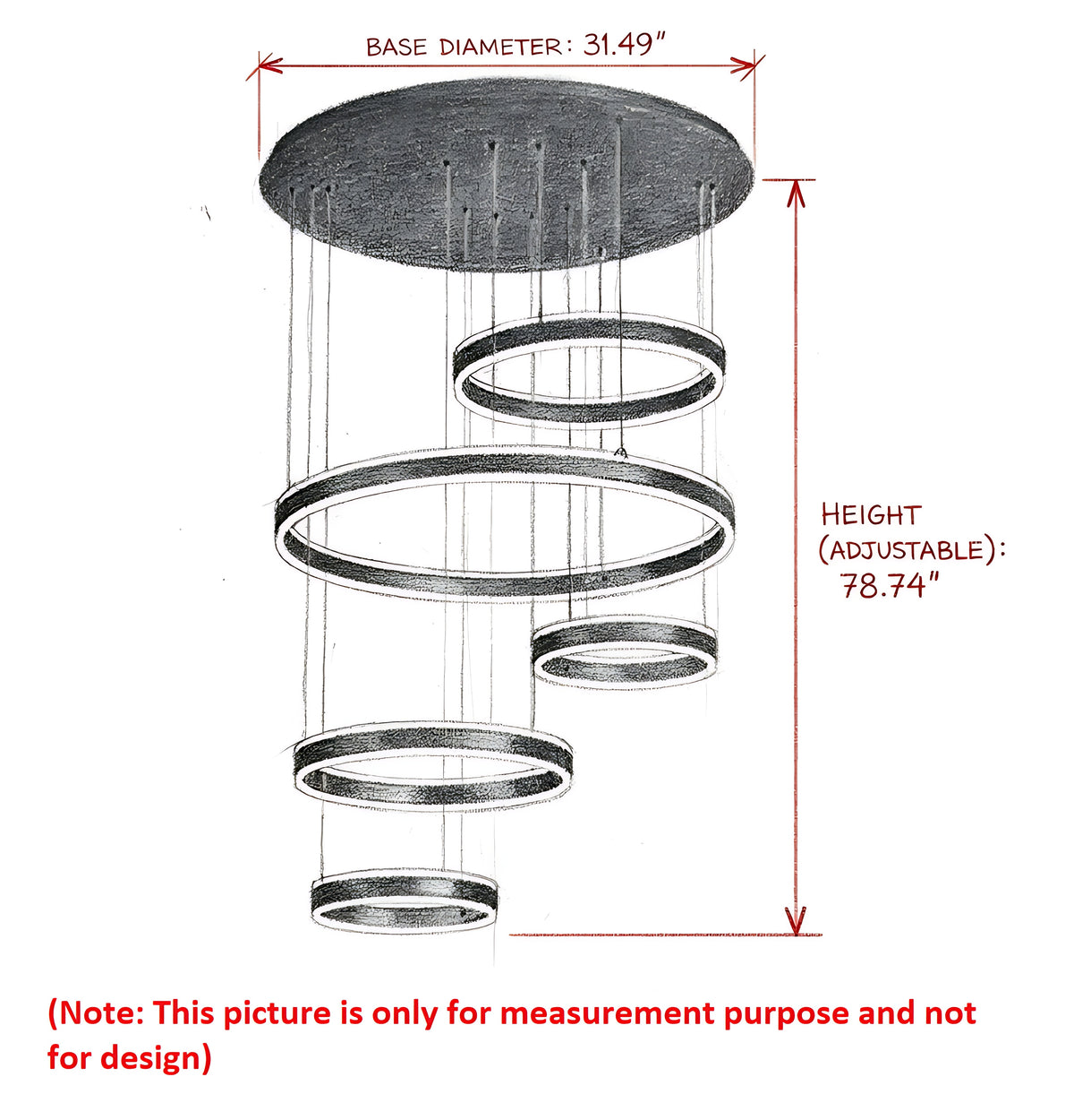 Modern Remote Control LED Circle Chandelier / Ruchi