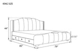 Modern LED Leather Bed With Storage