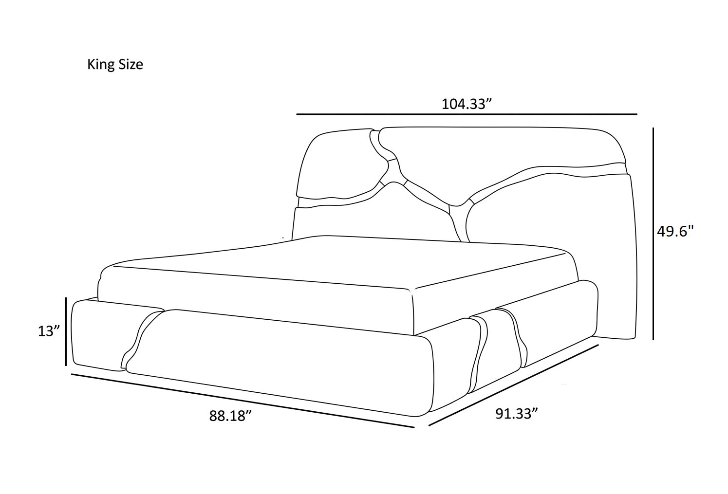 Crackle Design Leather Bed / Ruchi