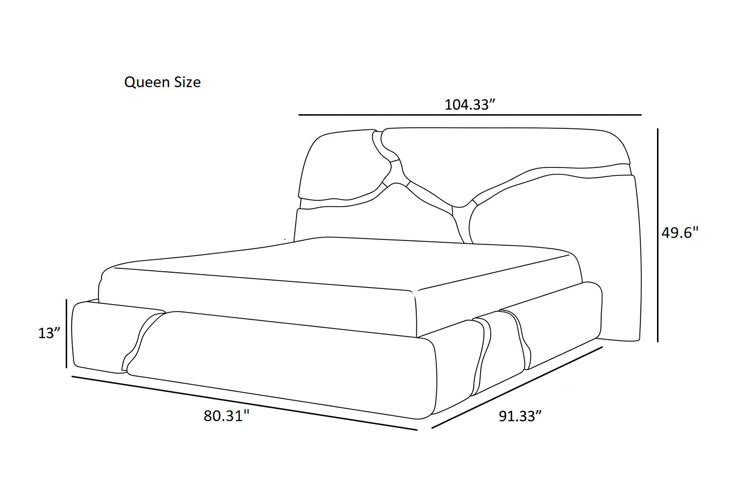 Crackle Design Leather Bed / Ruchi