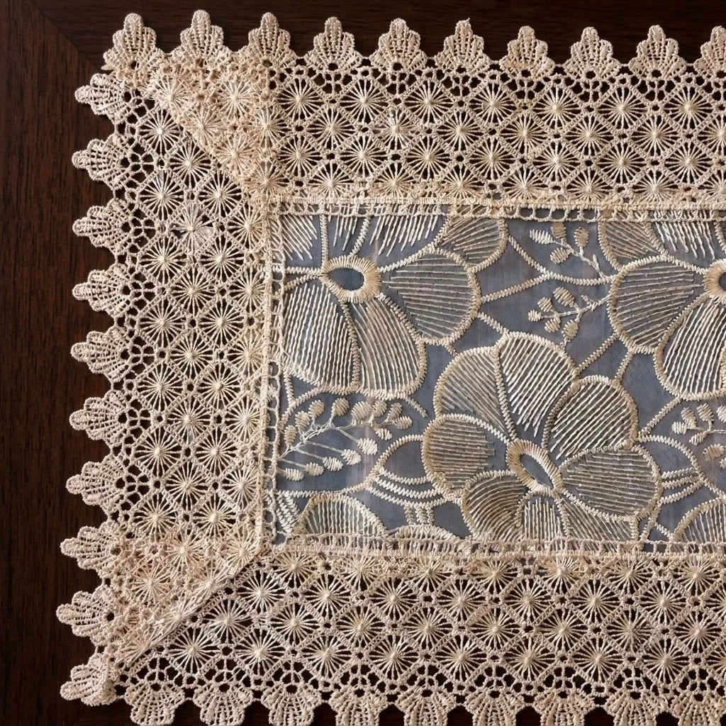 Cotton Linen Floral Design Placemat Set of 5 / Ruchi 