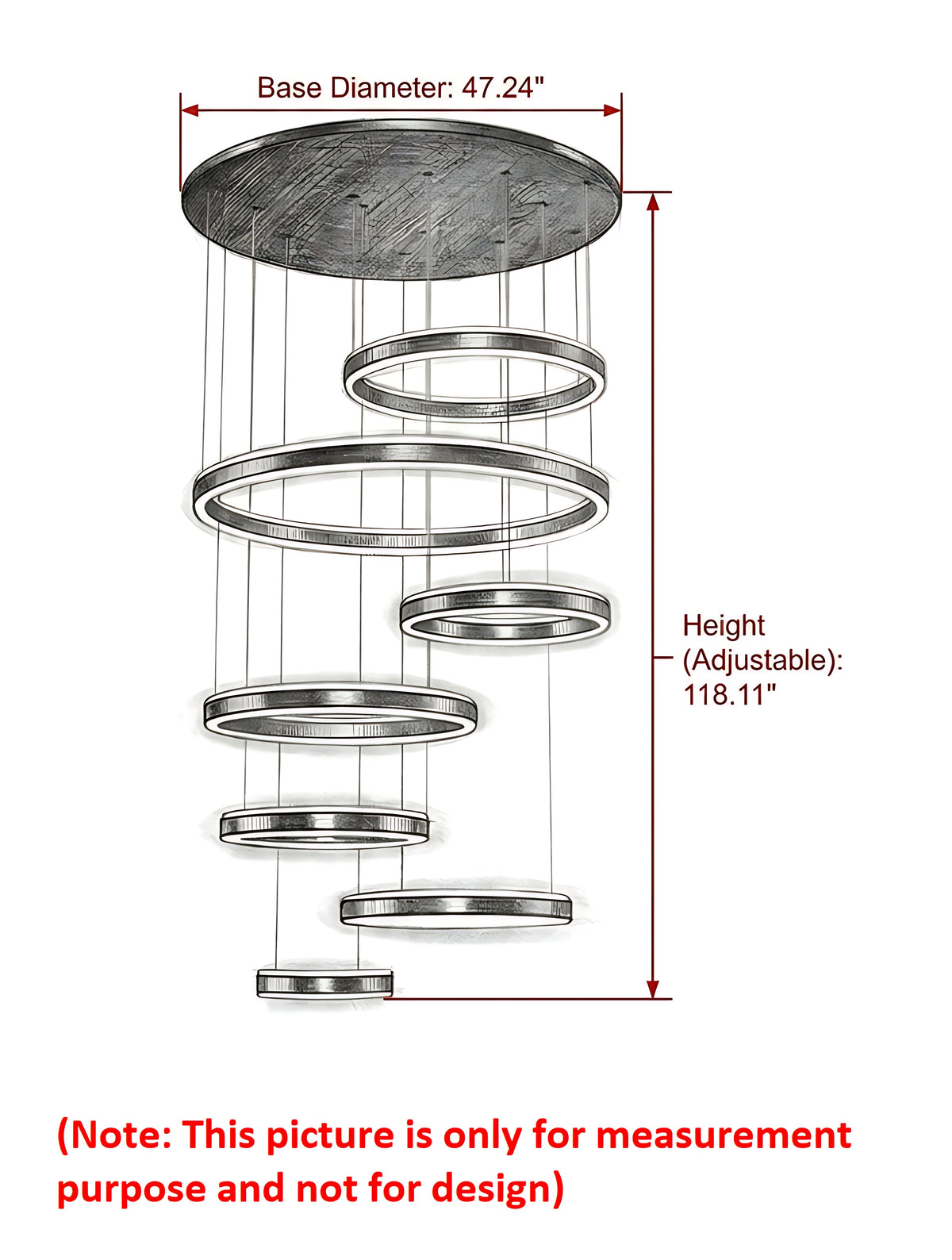 Modern Remote Control LED Circle Chandelier / Ruchi