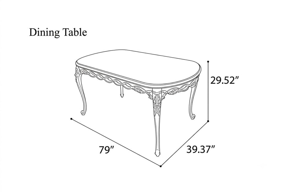 European Oval Wooden Dining Table Set / Ruchi 