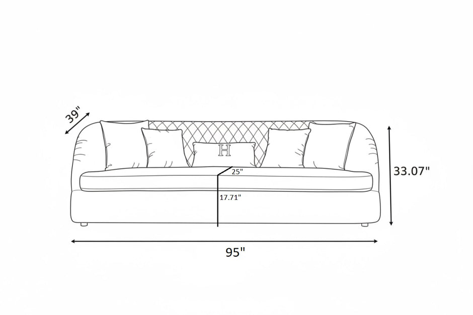 Luxurious 3 Pieces Velvet Fabric Sofa Set