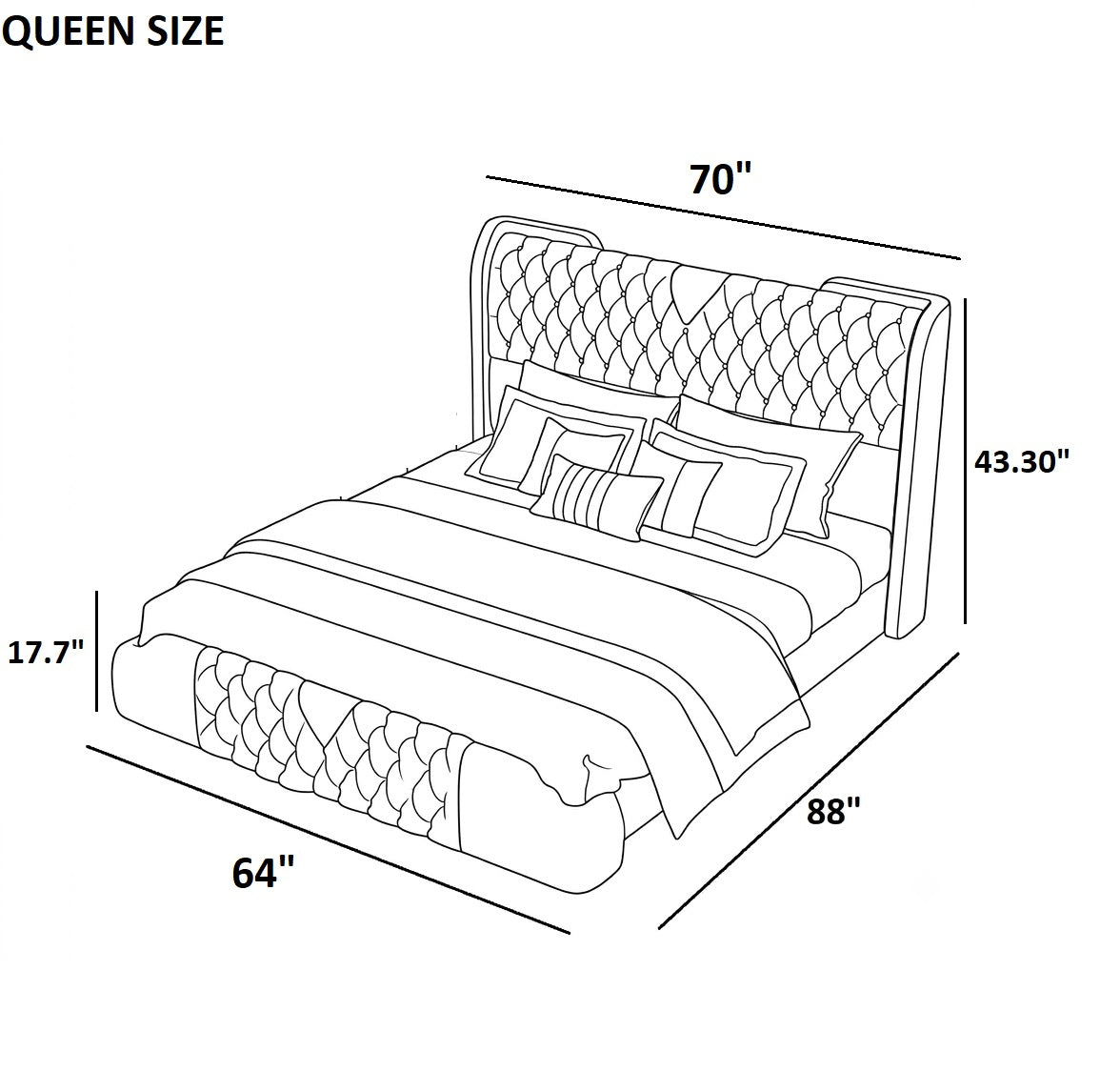 Modern Button Tufted Leather Bed