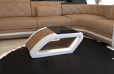 LED Coffee Table With Leather Upholstery / Ruchi