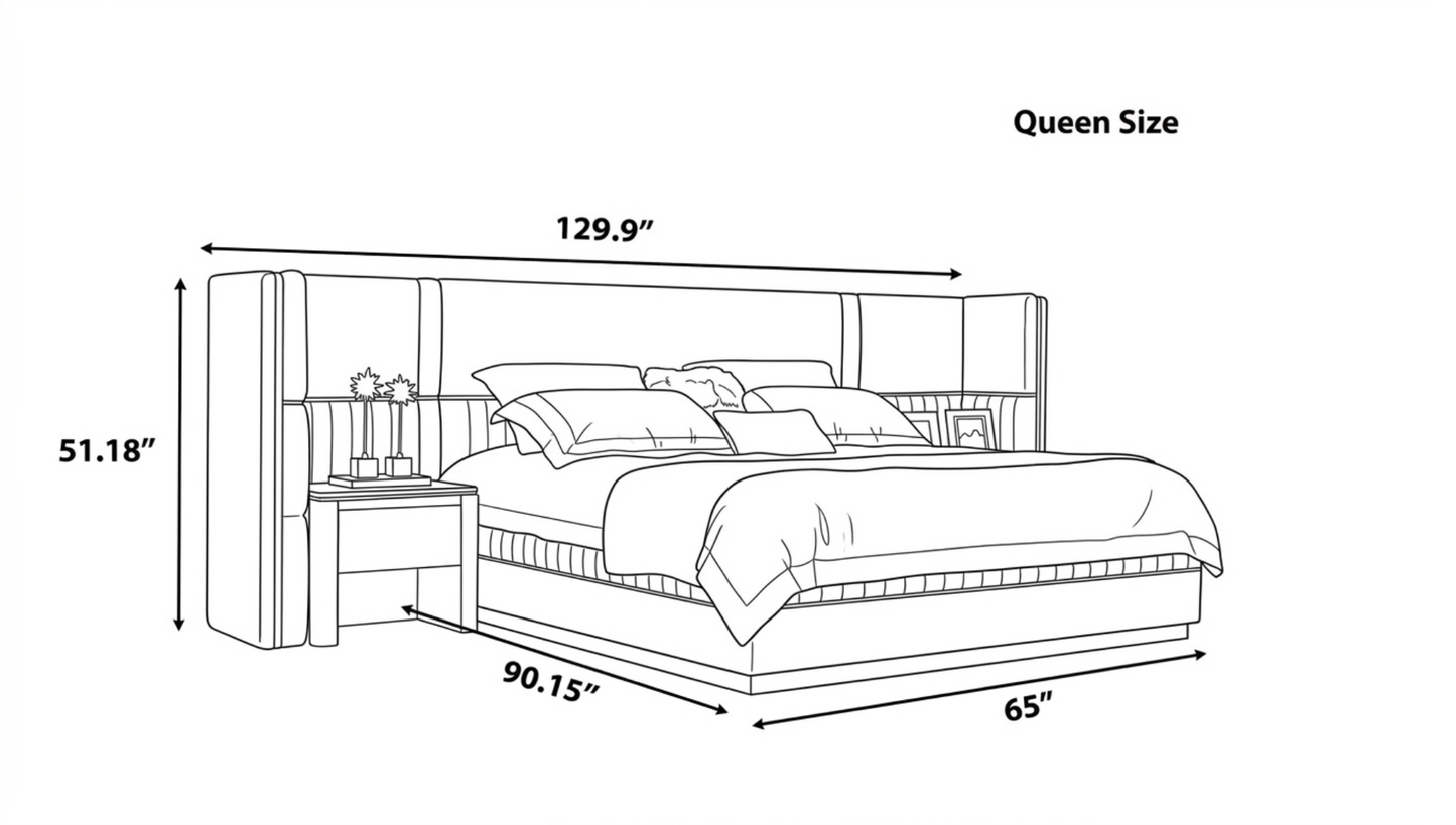 Luxurious U Shaped Headboard Velvet Upholstered Bed / Ruchi