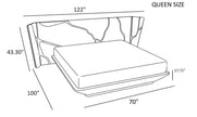 Golden Metallic Veins Design Velvet Bed