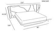 Golden Metallic Veins Design Velvet Bed