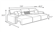 Chenille Fabric Remote Control Extendable Sofa Bed