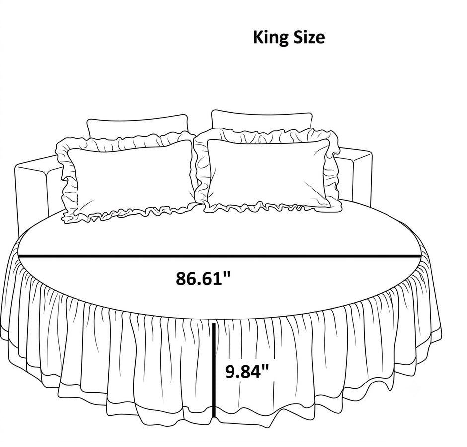 Cotton Round Bedsheet Skirt And Pillowcases / Ruchi