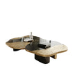 Contemporary Marble And Metal Coffee Table Set / Ruchi
