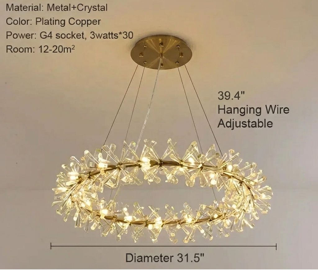 Luxury LED Crystal Chandelier Lamp