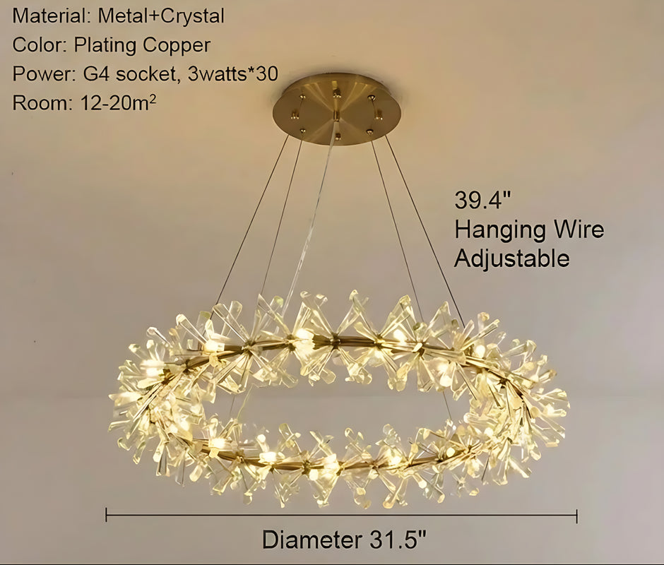 Luxury LED Crystal Chandelier Lamp / Ruchi