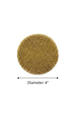 Gold Beaded Round Coaster Set of 2 / Ruchi