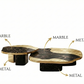 Contemporary Marble And Metal Coffee Table Set / Ruchi 