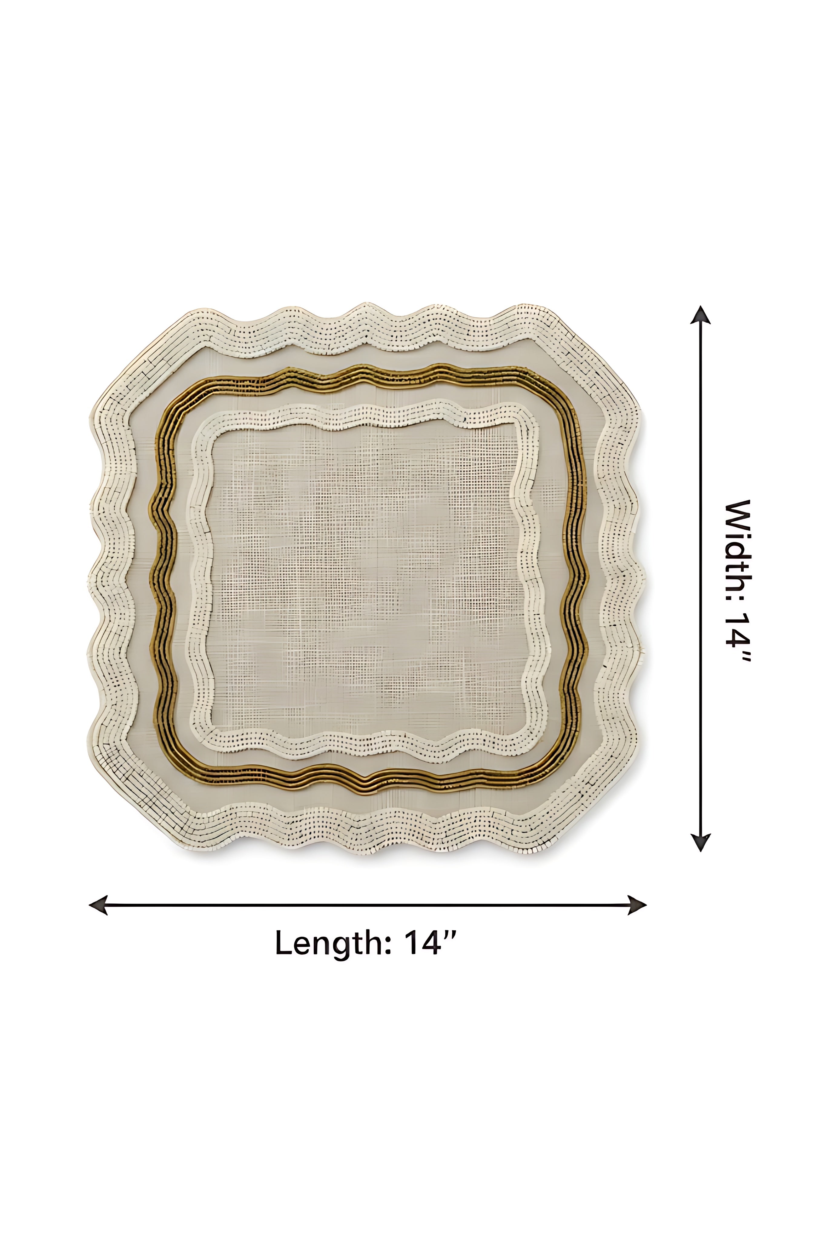 Set of 2 Classic Scalloped Edge Beaded Placemat / Ruchi