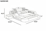 Multifunctional Smart Leather Bed With Massager