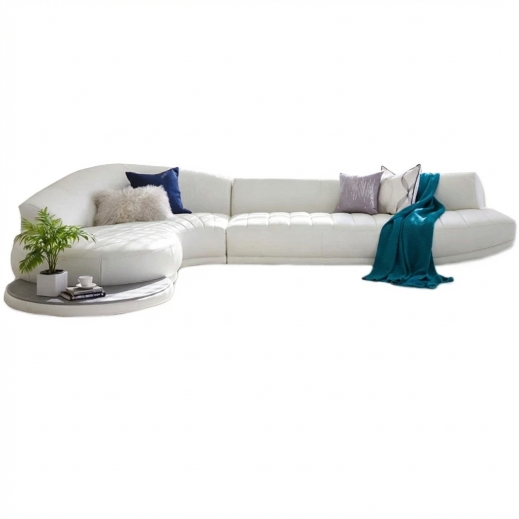 Genuine Leather Sectional Sofa With Chaise / Ruchi