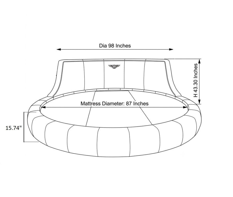 Modern Velvet Upholstered Round Bed