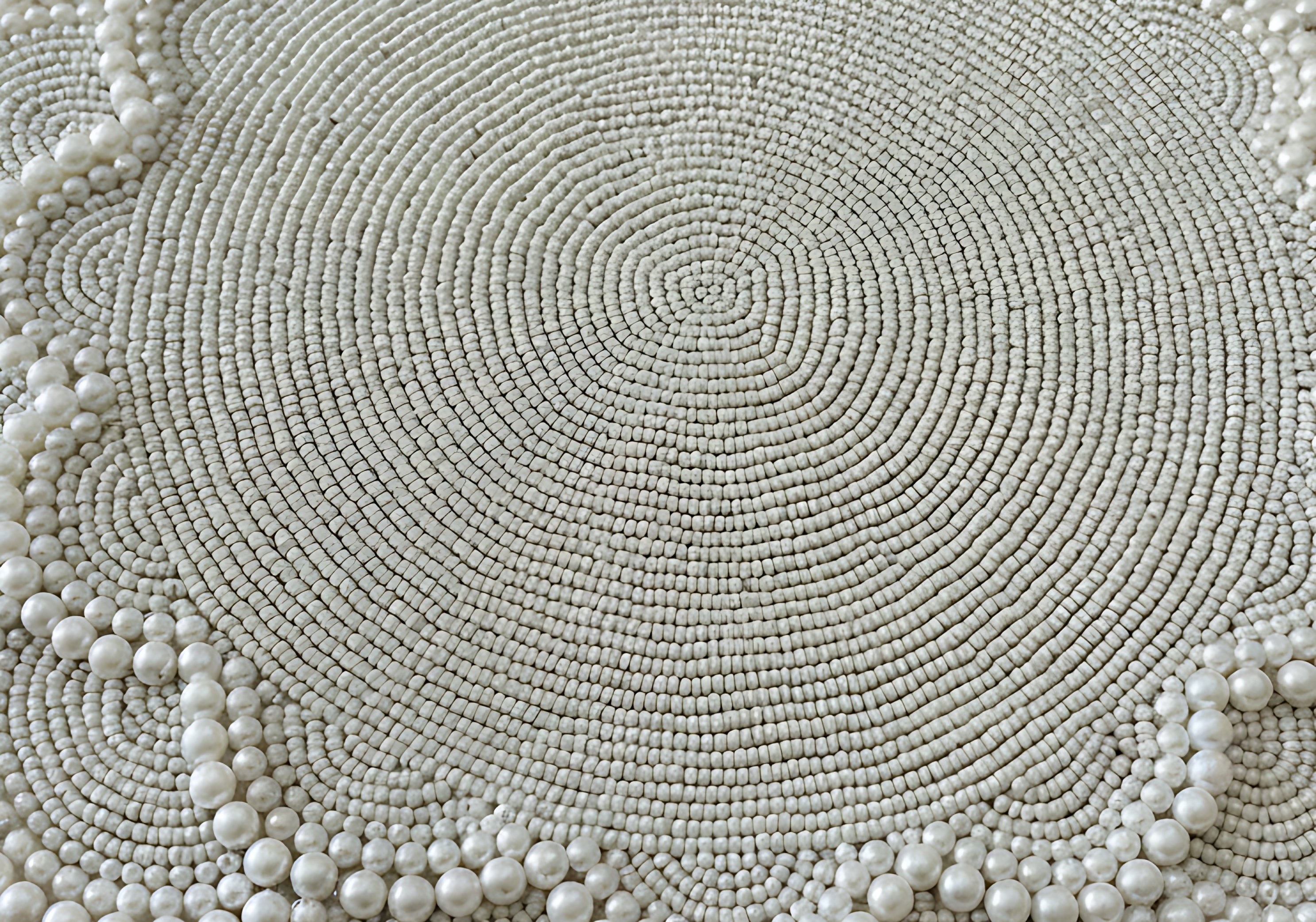 Elegant Pearl Beaded Round Placemat Set of 2 / Ruchi