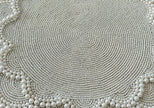 Elegant Pearl Beaded Round Placemat Set of 2 / Ruchi