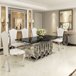 Marble Top Rectangular Dining Table Set