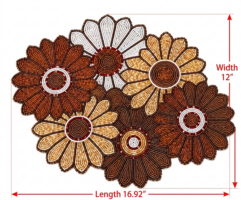 Colorful Sunflower Beaded Table Runner