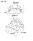 Modern LED Leather Round Bed / Ruchi