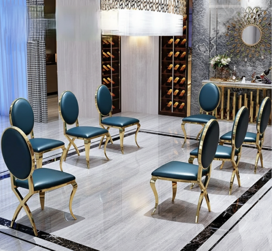 6 Piece Leather Luxurious Dining Chair Set