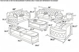 3-Piece Living Room Leather Sofa Set