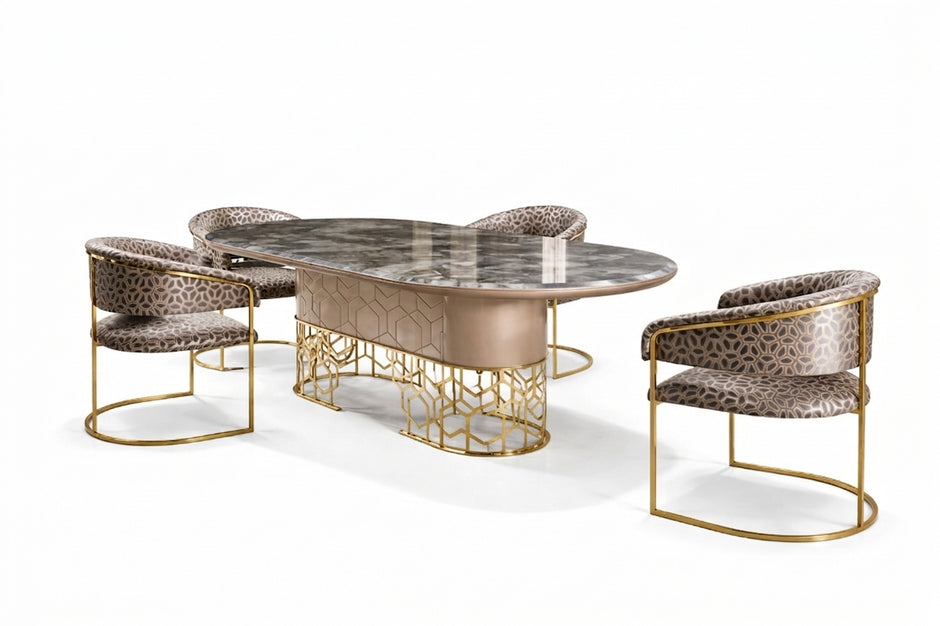 Marble Top Dining Table Set