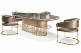 Shiny Marble Top Dining Table Set / Ruchi