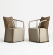High Comfort Leather Accent Chair Set Of 2 / Ruchi