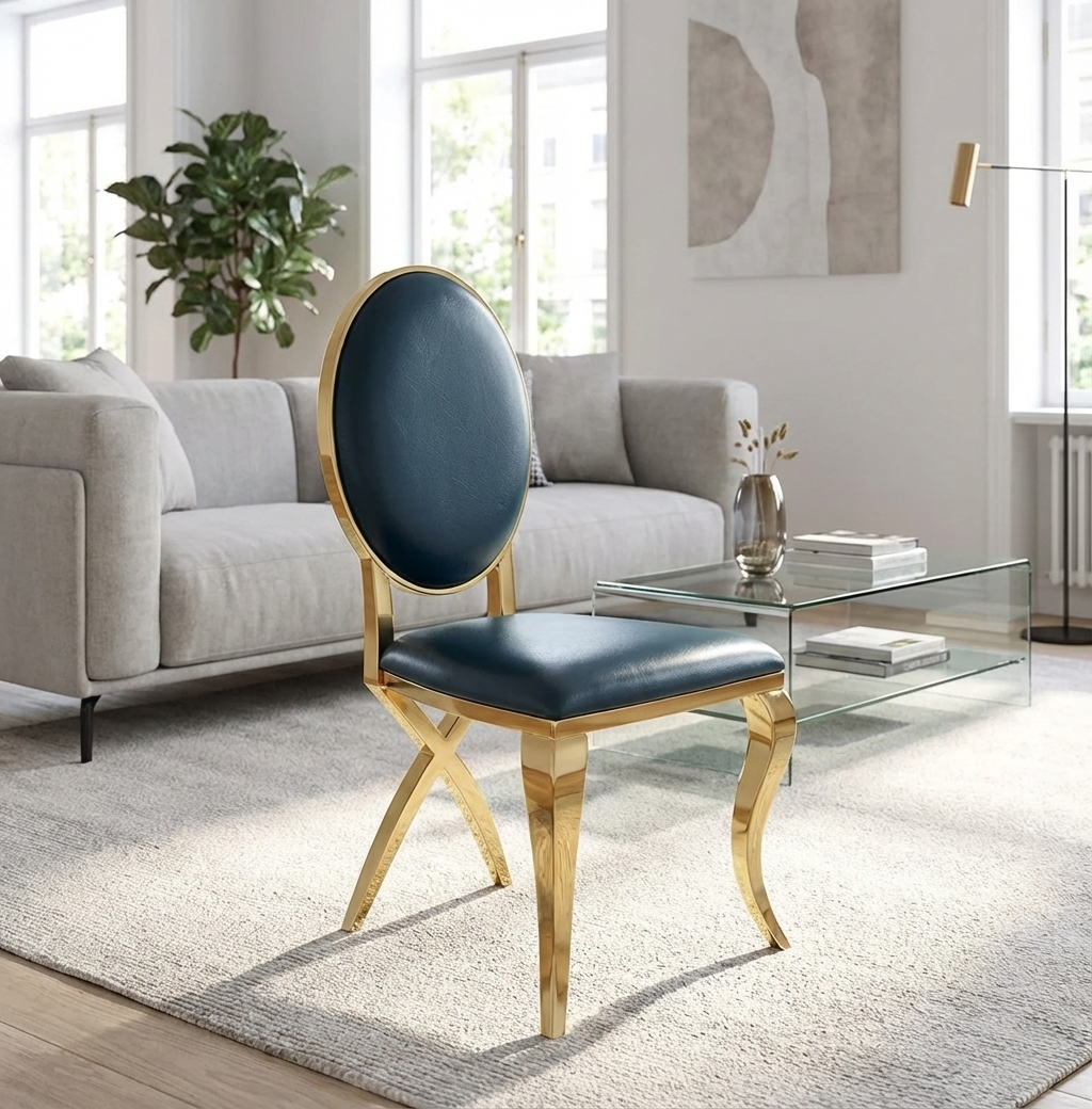 6 Piece Leather Luxurious Dining Chair Set / Ruchi