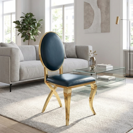 6 Piece Leather Luxurious Dining Chair Set / Ruchi