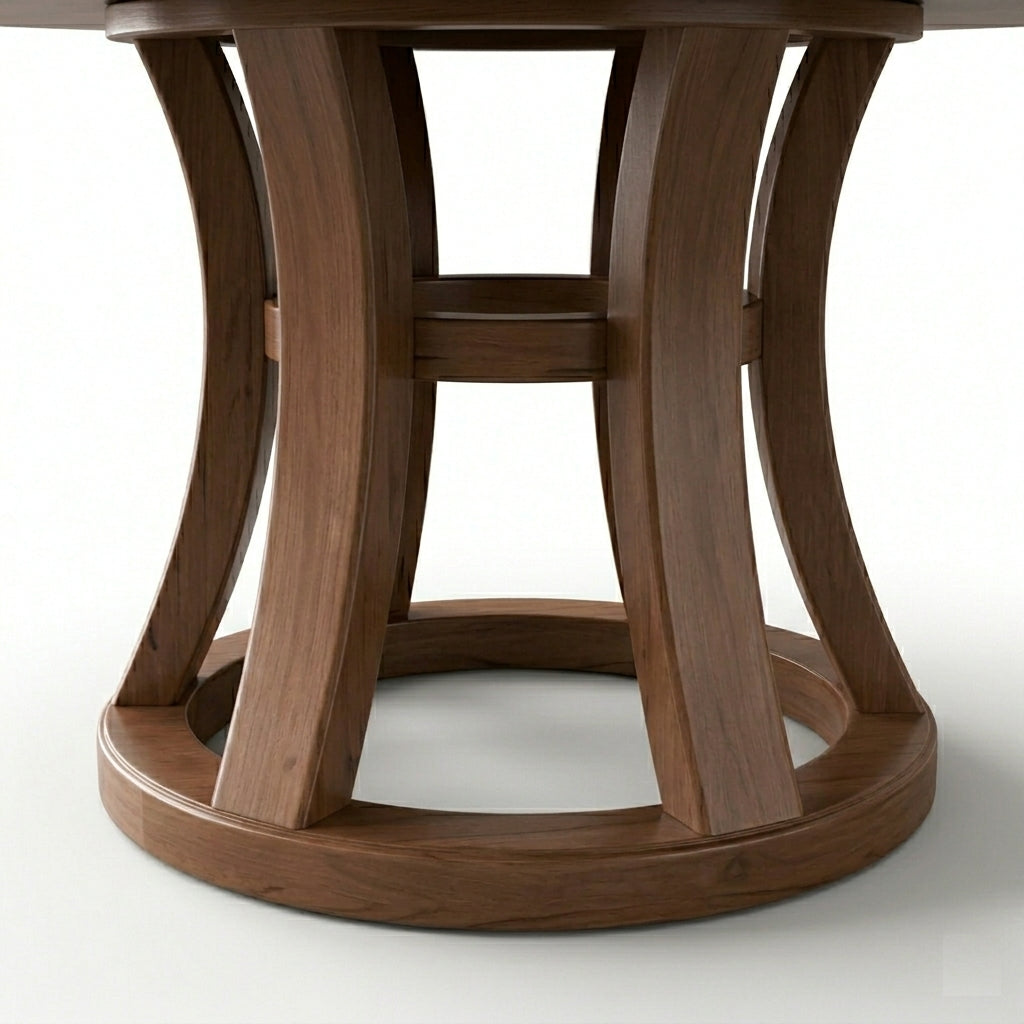 Round Wooden Dining Table Set With 6 Chairs / Ruchi