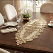 Gold Beige Beaded Oval Runner / Ruchi